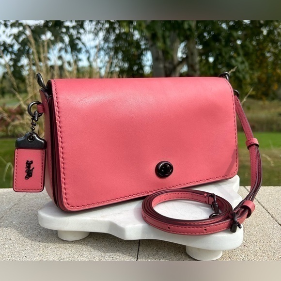 Coach Handbags - Coach 1941 Dinky Crossbody 20215 Dahlia Pink Rose Calfskin Leather EUC